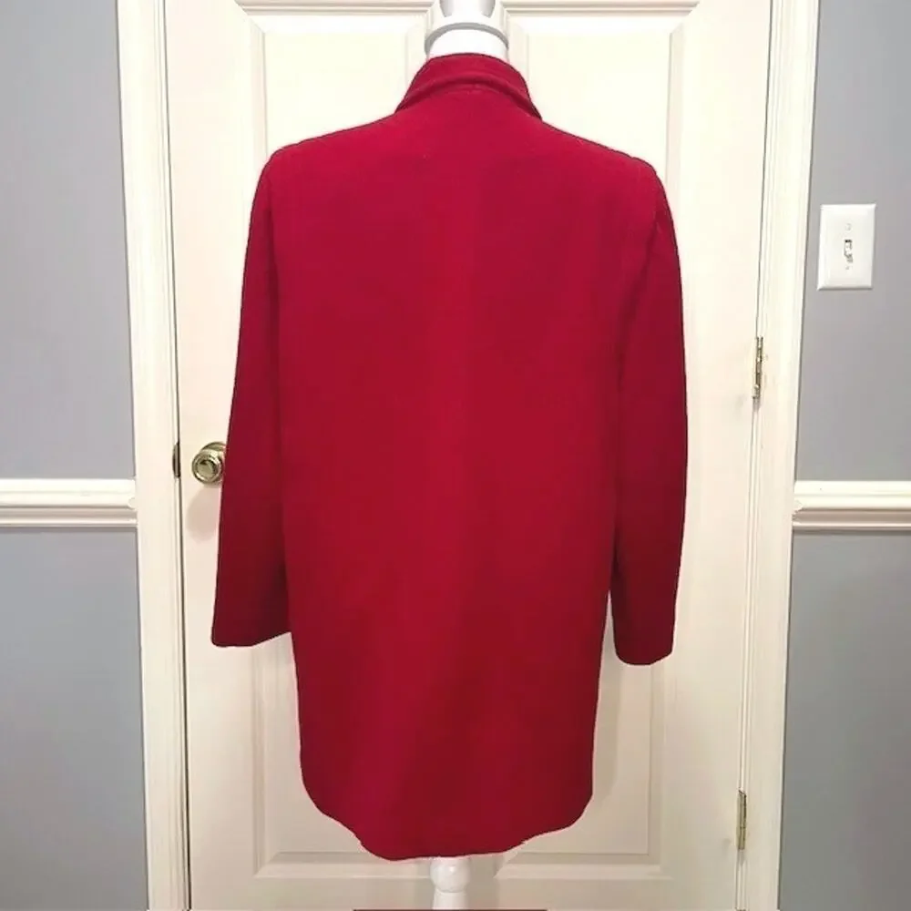 Forecaster Red Wool Coat Women's 10 Elegant Minimalist Quiet Luxury Outerwear